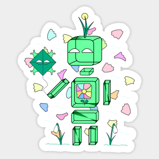 Geometric Buddy celebrating 1 day of spring Sticker